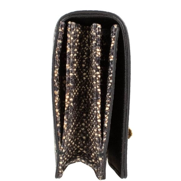 Christian Dior  SNAKESKIN LEATHER EMBELLISHED POUCHETTE CLUTCH - Picture 2 of 4